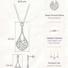 Signature Teardrop Pendant Set Rhodium Plated
