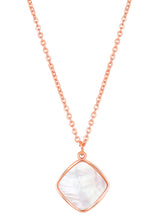 Petite Square Petals Rose Gold Mother of Pearl Pendant Set