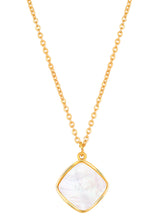 Petite Square Petals Rose Gold Mother of Pearl Pendant Set