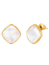 Petite Square Petals Rose Gold Mother of Pearl Pendant Set