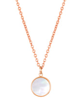 Graceful Round Shaped Rose Gold Mother of Pearl Pendant Set