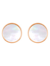 Graceful Round Shaped Rose Gold Mother of Pearl Pendant Set