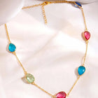 Peora Teardrop Boho Multi Crystal Necklace