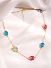 Peora Teardrop Boho Multi Crystal Necklace