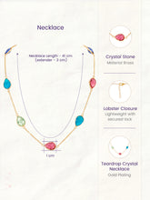 Peora Teardrop Boho Multi Crystal Necklace
