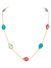 Peora Teardrop Boho Multi Crystal Necklace