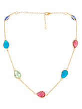 Peora Teardrop Boho Multi Crystal Necklace