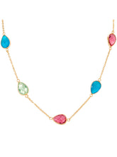 Peora Teardrop Boho Multi Crystal Necklace