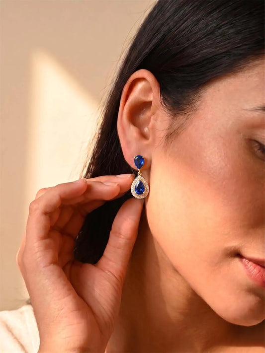 Peora Teardrop Blue Bliss Drop Earrings