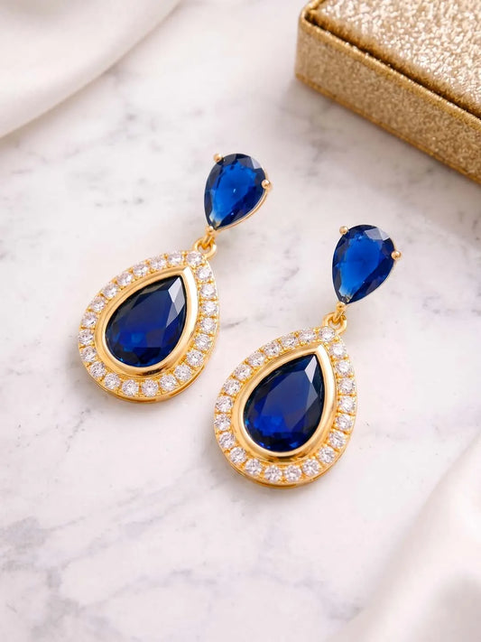 Peora Teardrop Blue Bliss Drop Earrings