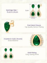 Peora Teardrop Green Bliss Drop Earrings