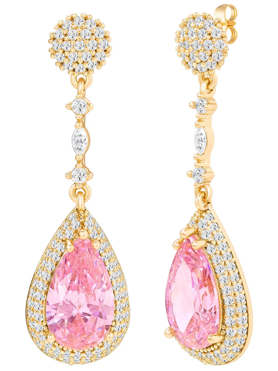Peora Pretty in Rose Pink Drop Earring For Women