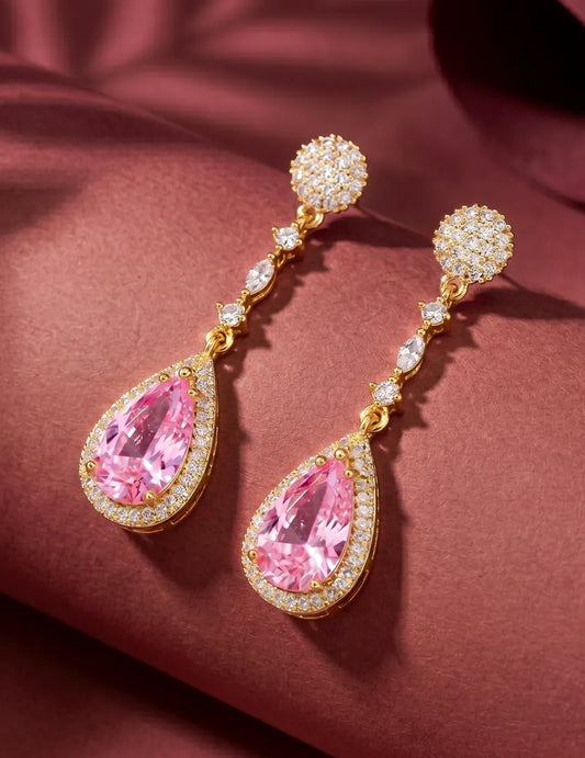 Peora Pretty in Rose Pink Drop Earring For Women