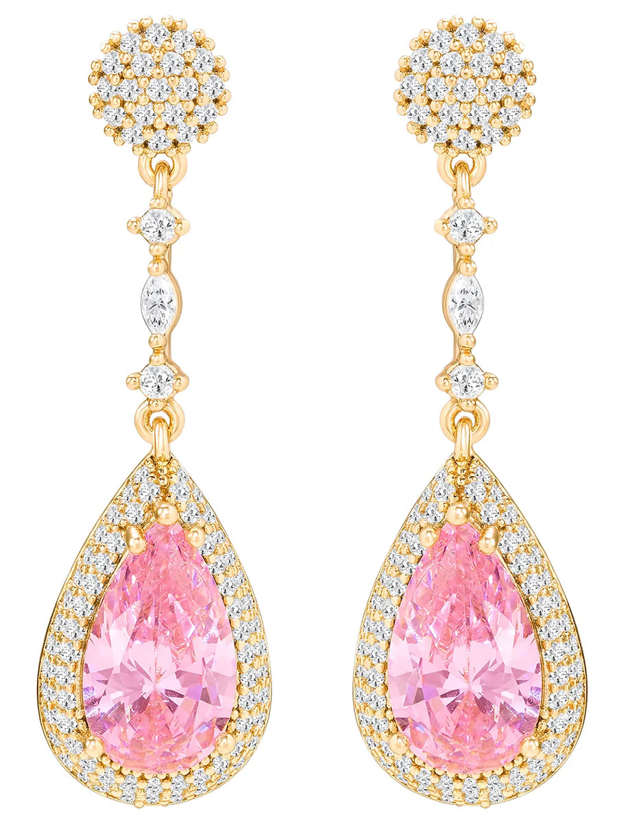 Peora Pretty in Rose Pink Drop Earring For Women