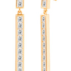 Peora Long CZ Vertical Bar Drop Earrings