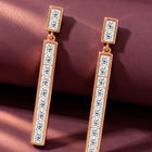 Peora Long CZ Vertical Bar Drop Earrings