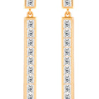 Peora Long CZ Vertical Bar Drop Earrings