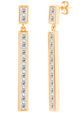 Peora Long CZ Vertical Bar Drop Earrings