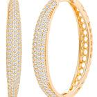 Peora Dreamy Zircon Cascade Gold Oval Hoops