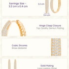 Peora Dreamy Zircon Cascade Gold Oval Hoops