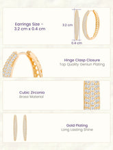 Peora Dreamy Zircon Cascade Gold Oval Hoops