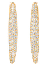 Peora Dreamy Zircon Cascade Gold Oval Hoops