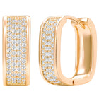 Peora Chunky Cz Gold Square Hoop Earrings