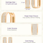 Peora Chunky Cz Gold Square Hoop Earrings