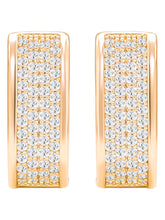 Peora Chunky Cz Gold Square Hoop Earrings