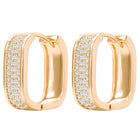 Peora Chunky Cz Gold Square Hoop Earrings