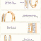 Peora Classy Dual Split Zircon Baguette Earrings
