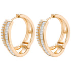 Peora Classy Dual Split Zircon Baguette Earrings