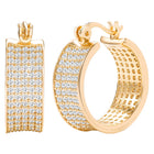 Peora Wide Band Chunky Gold  Hoops For Women