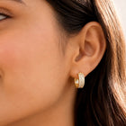 Peora Wide Band Chunky Gold  Hoops For Women