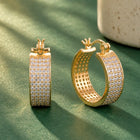 Peora Wide Band Chunky Gold  Hoops For Women