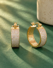 Peora Wide Band Chunky Gold  Hoops For Women