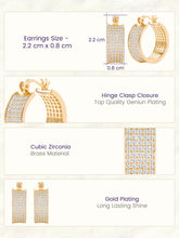 Peora Wide Band Chunky Gold  Hoops For Women