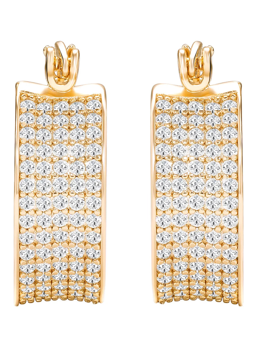 Peora Wide Band Chunky Gold  Hoops For Women