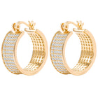 Peora Wide Band Chunky Gold  Hoops For Women