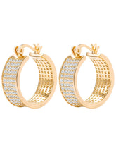 Peora Wide Band Chunky Gold  Hoops For Women