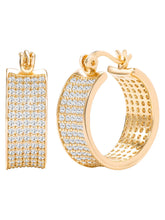 Peora Wide Band Chunky Gold  Hoops For Women