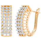 Peora Zircon Sparkle Overload Gold Hoop Huggies