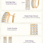 Peora Zircon Sparkle Overload Gold Hoop Huggies