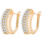 Peora Zircon Sparkle Overload Gold Hoop Huggies