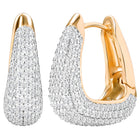 Peora Chunky Zircon Gold Contemporary Hoops