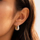 Peora Chunky Zircon Gold Contemporary Hoops