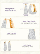 Peora Chunky Zircon Gold Contemporary Hoops