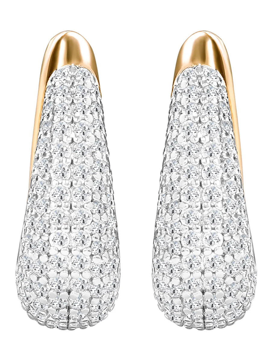 Peora Chunky Zircon Gold Contemporary Hoops
