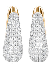 Peora Chunky Zircon Gold Contemporary Hoops
