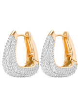 Peora Chunky Zircon Gold Contemporary Hoops